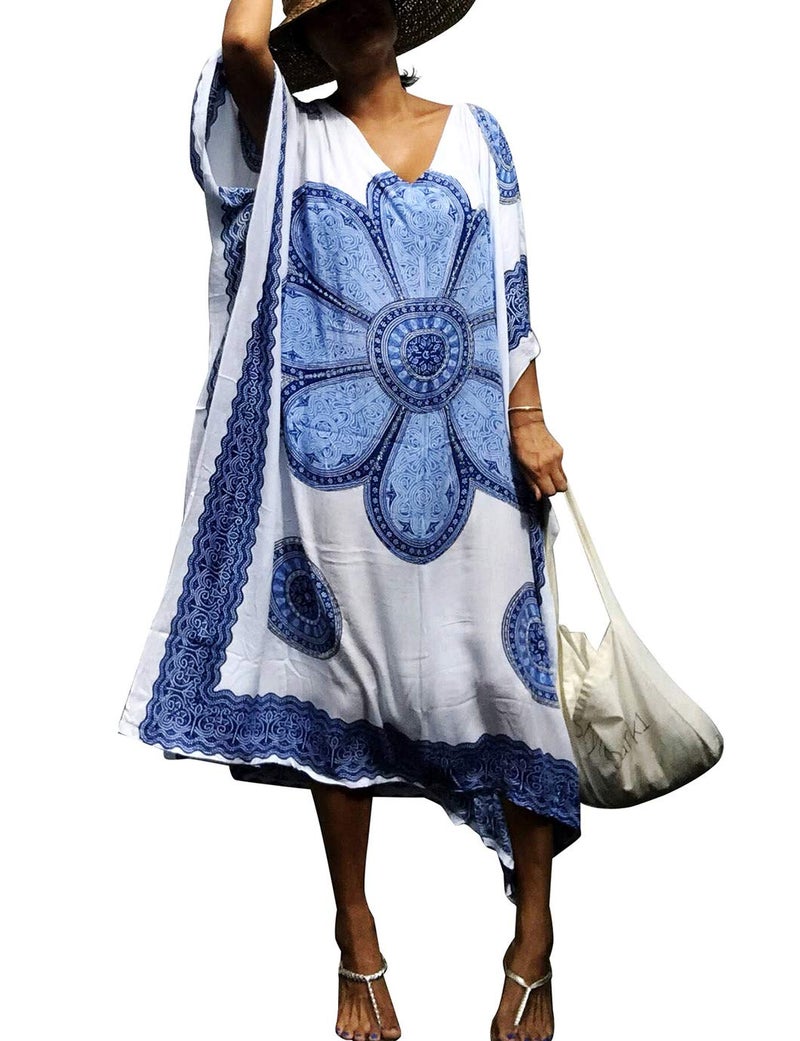Eddoyee Loose Beach Kaftan Dresses for Women Caftan Swimsuit Cover Up - Image 3